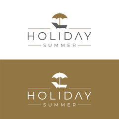 Fototapete - Umbrella logo template design with unique and creative concept.