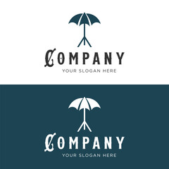 Fototapete - Umbrella logo template design with unique and creative concept.