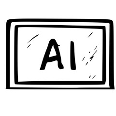 Poster - AI Symbol on Blackboard
