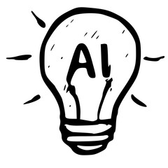Poster - AI Lightbulb Idea Illustration