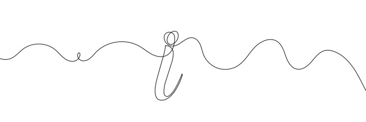 Aufkleber - continuous one line drawing silhouette of information symbol. the information linear icon. one line 