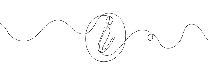 Aufkleber - continuous one line drawing silhouette of information symbol. the information linear icon. one line 