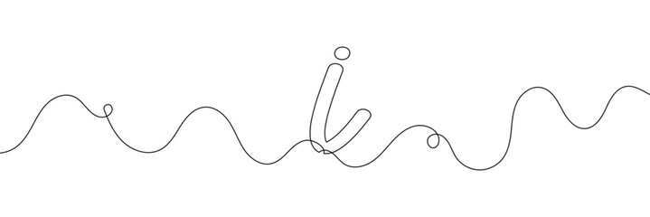 Aufkleber - continuous one line drawing silhouette of information symbol. the information linear icon. one line 