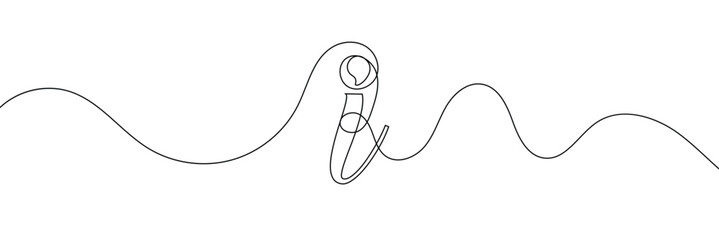 Aufkleber - continuous one line drawing silhouette of information symbol. the information linear icon. one line 