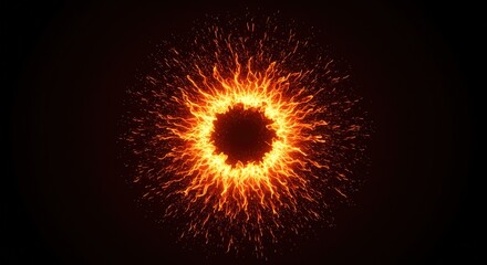 Wall Mural - Glowing Circular Energy Burst on Dark Background