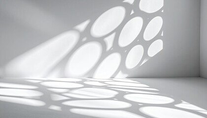 Poster - Shadows casting patterns on white wall indoor space abstract photography minimalist environment captivating viewpoint