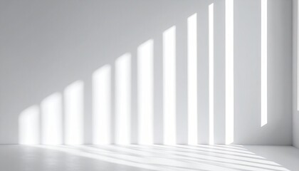 Poster - Light and shadow play in minimalist interior space modern studio photography bright environment wide angle abstract concepts