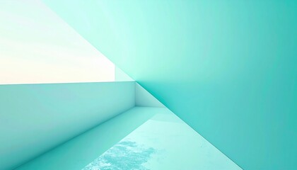 Poster - Calm reflection minimalist interior space digital art bright environment wide angle view tranquility and serenity