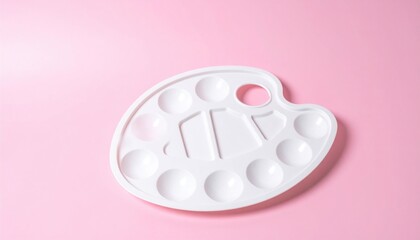 Poster - Creative painting activity art studio palette photography bright pink background close-up view artistic expression