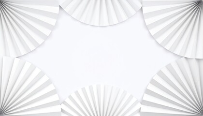 Poster - artistic paper fan design display studio setting digital artwork minimalist environment top-down vie