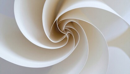 Poster - Spiraling white paper design studio environment abstract photography minimalist viewpoint creative concept