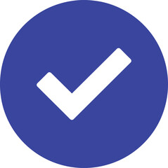 Poster - White Check Mark on Blue Circle AI Generative
