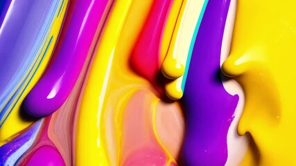 Poster - vibrant abstract paint drips create colorful and dynamic background, showcasing fluid motion and tex