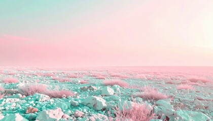 Poster - Surreal landscape scene otherworldly terrain digital art ethereal environment wide-angle view fantasy concept for seo impact