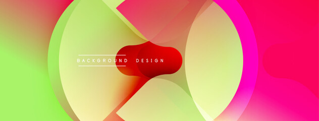 Poster - Abstract vibrant layers overlap. Gradient colors blend, creating dynamic visual effect. Modern design element for backgrounds.