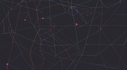 Poster - interconnected pathways: a mesmerizing network of intricate lines and subtle nodes create a compelli
