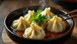 © Uravan - Steaming bowl of dumplings, chopsticks, ginger, cuisine, food photography