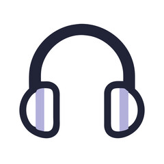 Poster - Headphones icon design in modern style with minimal colors  