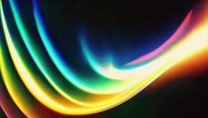 Aufkleber - vibrant neon light waves on dark background for digital design, abstract motion lines graphic for web design, branding, posters, or print media

