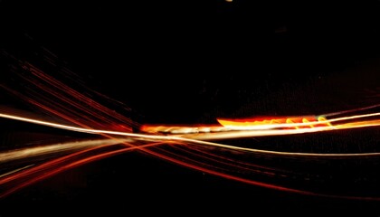 Leinwandbilder - dynamic red and orange light trails on black background for new year celebration themes, perfect for web headers, posters, branding, or digital graphics

