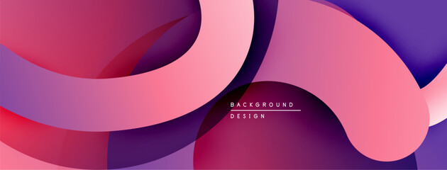 Poster - Abstract fluid shapes overlap, creating vibrant gradients. Pink, purple, red hues dominate design. Modern aesthetic.