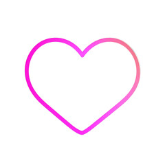 Poster - Radiant heart outline with vibrant hues on a simple design, evoking affection, passion, and modern love