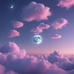 moon and clouds