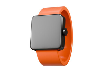 Poster - 3d Smart watch icon. Fitness smart Watch Screens. Smartwatch with blank screen mockup isolated background. Smartwatch for fashion accessories or watch product display. healthy concept. 3d render.