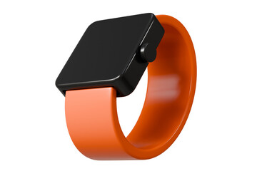 Poster - 3d Smart watch icon. Fitness smart Watch Screens. Smartwatch with blank screen mockup isolated background. Smartwatch for fashion accessories or watch product display. healthy concept. 3d render.