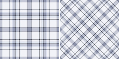 Aufkleber - Elegant grayscale plaid patterns, perfect for textile design, website backgrounds, or stationery.  Two distinct styles classic horizontal  diagonal.