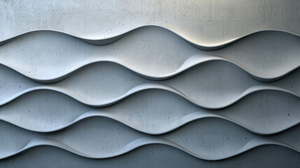 Poster - Abstract Texture Waves Design in Light Grey Tones, Modern Architecture Background