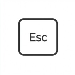 Poster - Escape key symbol, modern computer keyboard element isolated with transparency, clean design
