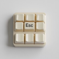Poster - Minimalist keyboard escape button close up, macro detailed view, on an isolated setup