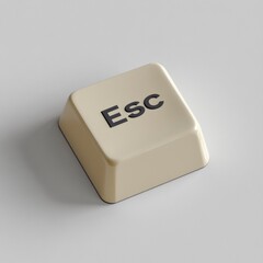 Poster - Isolated escape key close-up, a pivotal symbol of digital interface control with neutral backdrop