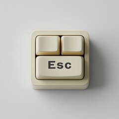 Poster - Isolated computer escape key on neutral tone, conveying minimalism and technology concept
