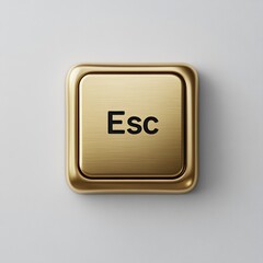 Poster - Gleaming escape key, a square of gilded functionality against a calming backdrop