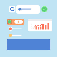 Poster - Digital Interface Elements: This image highlights various digital interface elements like sliders, graphs, and buttons in a modern and user-friendly design. 