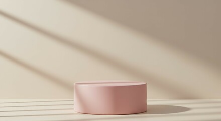 Aufkleber - Pink Cylinder Pedestal with Light and Shadow for Product Display