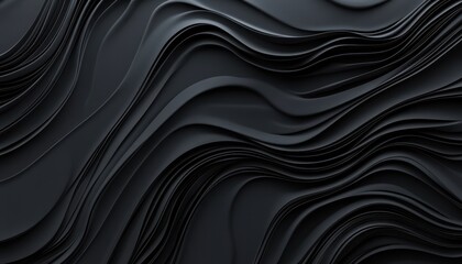 Poster - Dynamic Abstract Dark Gray Wave Background with Smooth Flowing Curves and Geometric Patterns for Modern Designs