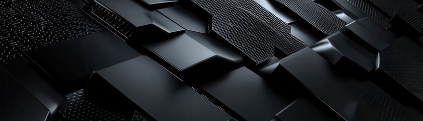 Poster - Dynamic Dark Geometric Tile Pattern with Subtle Illumination a Modern Abstract Background Texture for Creative Designs and Futuristic Art Projects