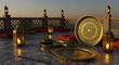 © Farhan - Evocative scene showcasing traditional golden lanterns and trays for Eid celebrations