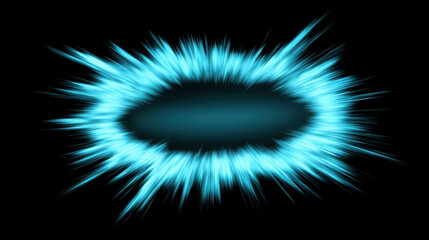 Poster - Bright Blue Energy Burst with Radiant Light Effect on Dark Background