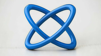 Aufkleber - Abstract Blue Shape with Intertwined Curves on a Light Background for Creative Use