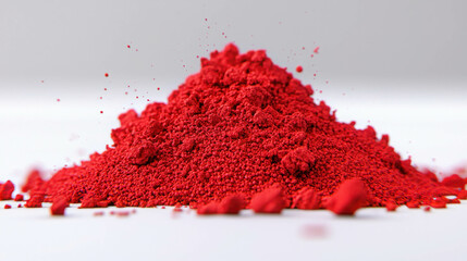 Aufkleber - bright red powder pile in close-up for creative and artistic design projects