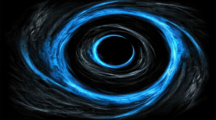 Poster - Abstract blue swirling vortex design with dark background and fluid motion effect
