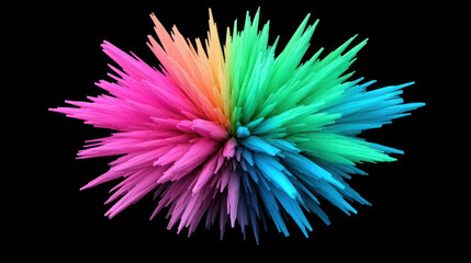 Aufkleber - colorful abstract explosion of 3d spikes in vibrant shades of pink, green, and blue