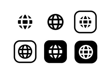 Poster - Black network icon set. Website icon. Internet web page symbol. Icon for business card, app, advertisement.
