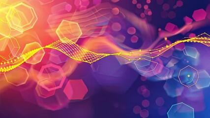 Poster - Vibrant Abstract Background Colorful Waves and Geometric Shapes Create Dynamic Energy, Inspiring Creativity and Innovation Through Movement and Flow.