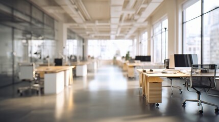 Poster - Modern Open Plan Office Space with Softly Blurred Background