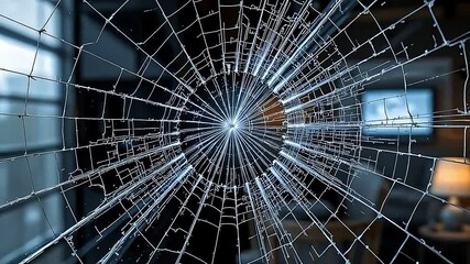 Captivating close-up of a web in urban setting nature macro photography indoor environment centered perspective beauty of nature's design